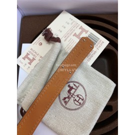 Hermes Fashion Calf Leather Silver Buckle 18mm Kelly Belt Brown