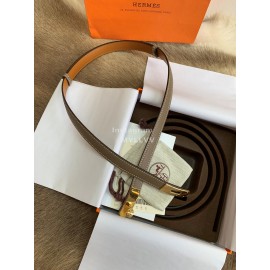 Hermes Fashion Calf Leather Gold Buckle 18mm Kelly Belt Coffee