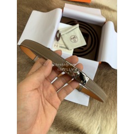 Hermes Fashion Calf Leather Silver Buckle 18mm Kelly Belt Coffee