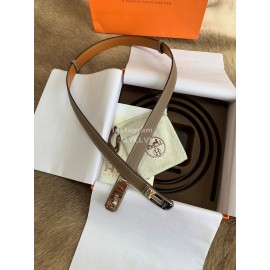Hermes Fashion Calf Leather Silver Buckle 18mm Kelly Belt Coffee