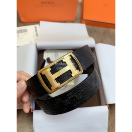 Hermes Black Calf Leather Gold Automatic Buckle 35..