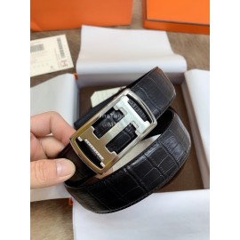 Hermes Black Calf Leather Silver Automatic Buckle ..