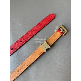 Hermes Epsom Calf Leather Gold Plated Steel Pin Buckle 15mm Belt Red