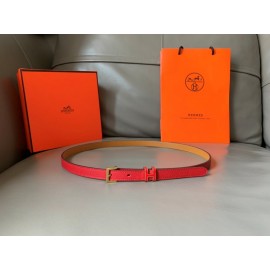 Hermes Epsom Calf Leather Gold Plated Steel Pin Buckle 15mm Belt Red