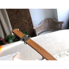 Hermes Calf Leather Gold Plated Steel Pin Buckle 15mm Belt For Women Navy