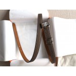 Hermes Calf Leather Gold Plated Steel Pin Buckle 15mm Belt For Women Coffee
