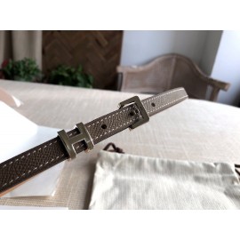 Hermes Calf Leather Gold Plated Steel Pin Buckle 15mm Belt For Women Coffee