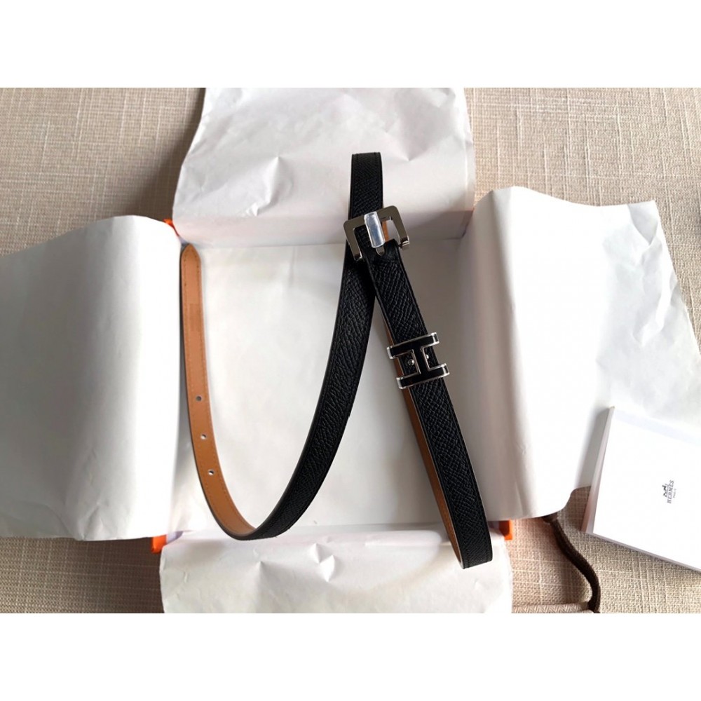 Hermes Calf Leather Steel Pin Buckle 15mm Belt For Women