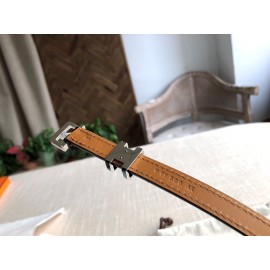 Hermes Calf Leather Steel Pin Buckle 15mm Belt For Women