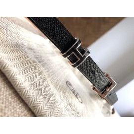 Hermes Calf Leather Steel Pin Buckle 15mm Belt For Women