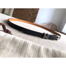 Hermes Calf Leather Steel Pin Buckle 15mm Belt For Women