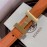Hermes Palm Grain Cowhide Pure Steel Buckle 25mm Belt Orange