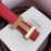 Hermes Palm Grain Cowhide Pure Steel Buckle 25mm Belt Red
