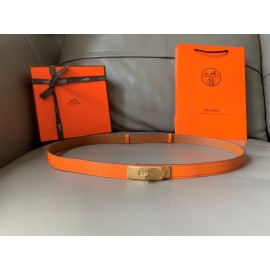 Hermes Fashion Calf Leather Gold Buckle 18mm Kelly Belt Orange