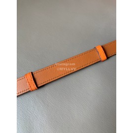 Hermes Fashion Calf Leather Gold Buckle 18mm Kelly Belt Orange