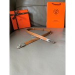 Hermes Fashion Calf Leather Silver Buckle 18mm Kelly Belt 