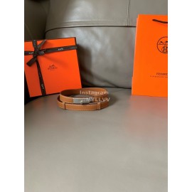 Hermes Fashion Calf Leather Silver Buckle 18mm Kelly Belt 