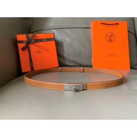 Hermes Fashion Calf Leather Silver Buckle 18mm Kelly Belt 