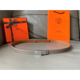 Hermes Fashion Calf Leather Silver Buckle 18mm Kelly Belt Gray