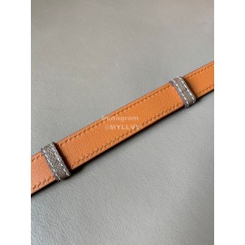 Hermes Fashion Calf Leather Silver Buckle 18mm Kelly Belt Gray