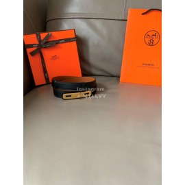Hermes New Soho Calf Leather Fine Steel Gold Buckle Belt Black