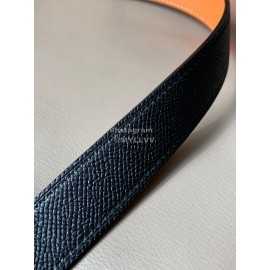 Hermes New Soho Black Calf Leather Fine Steel Gold Buckle Belt