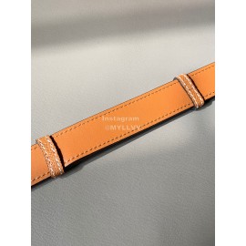 Hermes New Soho Calf Leather Fine Steel Silver Buckle Belt Orange