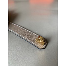 Hermes New Soho Calf Leather Fine Steel Gold Buckle Belt Coffee