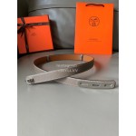 Hermes New Soho Calf Leather Fine Steel Silver Buckle Belt Coffee