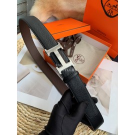 Hermes Double Side Calf Leather Automatic Steel Buckle 35mm Belt For Men