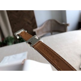 Hermes White Calf Leather Pin Buckle 15mm Belt For Women