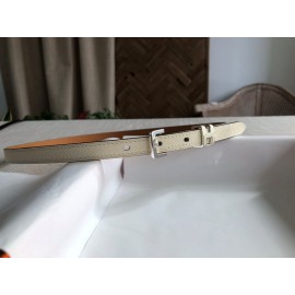 Hermes White Calf Leather Pin Buckle 15mm Belt For Women