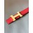 Hermes Calf Leather Stainless Steel Gold Buckle 24mm Belt For Women Red