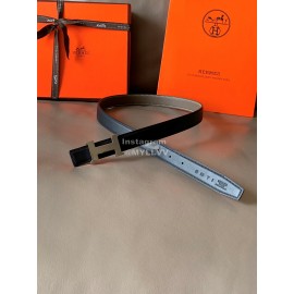 Hermes Calf Leather Stainless Steel Buckle 24mm Belt For Women Coffee