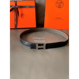 Hermes Calf Leather Stainless Steel Buckle 24mm Belt For Women Coffee
