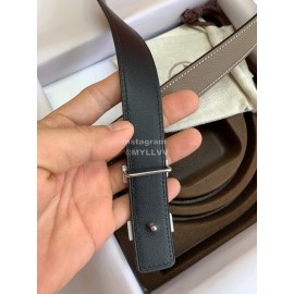 Hermes Palm Calf Leather Pure Steel Buckle 25mm Belt For Women Coffee