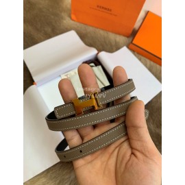Hermes New Calf Leather Stainless Steel Buckle 13mm Belt Coffee