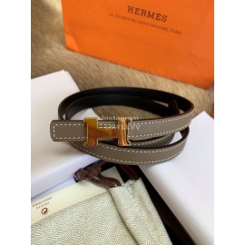 Hermes New Calf Leather Stainless Steel Buckle 13mm Belt Coffee