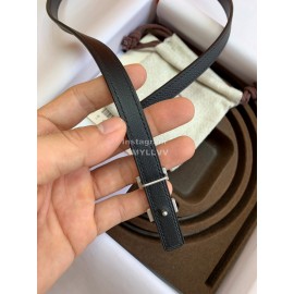 Hermes New Calf Leather Stainless Steel Buckle 13mm Belt Black