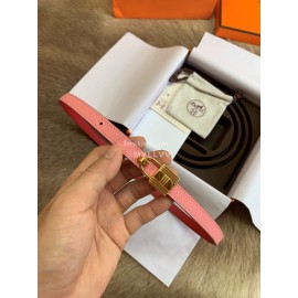 Hermes New Calf Leather Stainless Steel Buckle 13mm Belt Pink