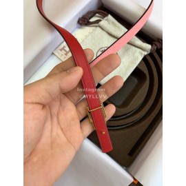 Hermes New Calf Leather Stainless Steel Buckle 13mm Belt Pink
