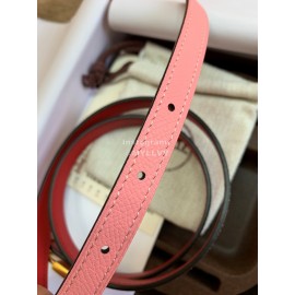 Hermes New Calf Leather Stainless Steel Buckle 13mm Belt Pink