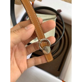Hermes New Calf Leather Stainless Steel Buckle 13mm Belt Brown
