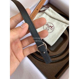 Hermes New Calf Leather Stainless Steel Buckle 13mm Belt Brown