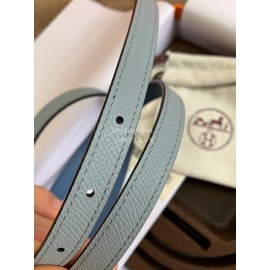 Hermes New Calf Leather Stainless Steel Buckle 13mm Belt Blue