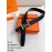 Hermes Black Togo Litchi Grain Leather Gold Buckle 38mm Belt 