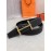 Hermes Black Togo Litchi Grain Leather Gold Buckle 38mm Belt 