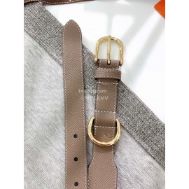 Hermes Palm Calf Leather Pure Steel Gold Pin Buckle Belt 