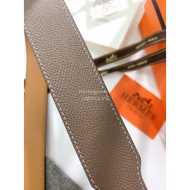 Hermes Palm Calf Leather Pure Steel Gold Pin Buckle Belt 