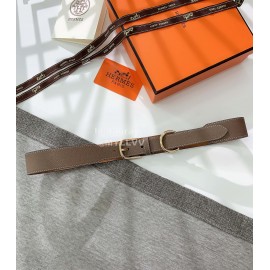 Hermes Palm Calf Leather Pure Steel Gold Pin Buckle Belt 